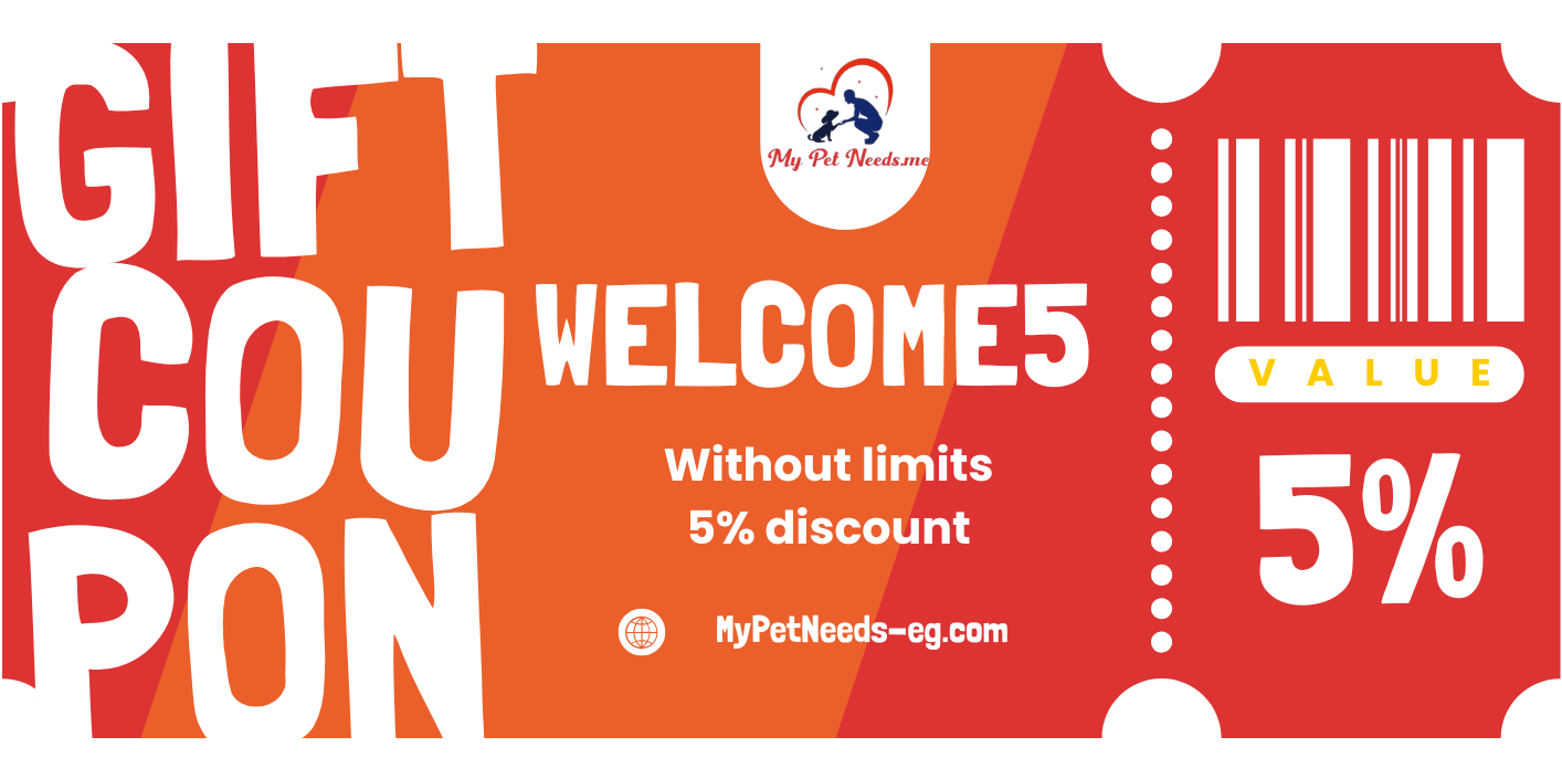 WELCOME5 Banner MyPetNeeds-eg.com redWhite Simple Modern Gift Coupon WELCOME5 Banner MyPetNeeds-eg.com redWhite Simple Modern Gift Coupon